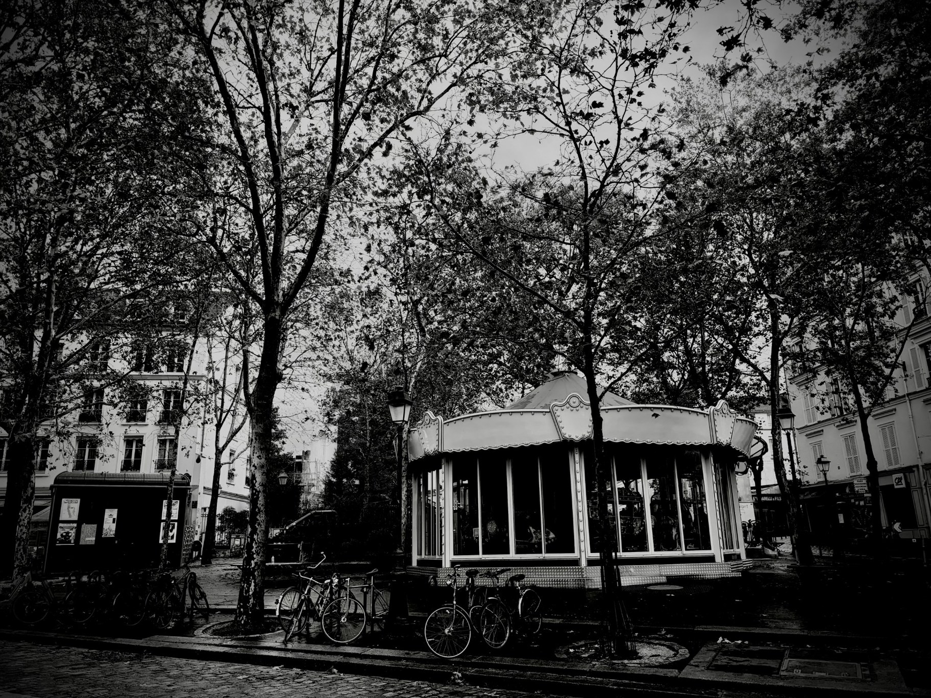 Le carrousel sous les arbres